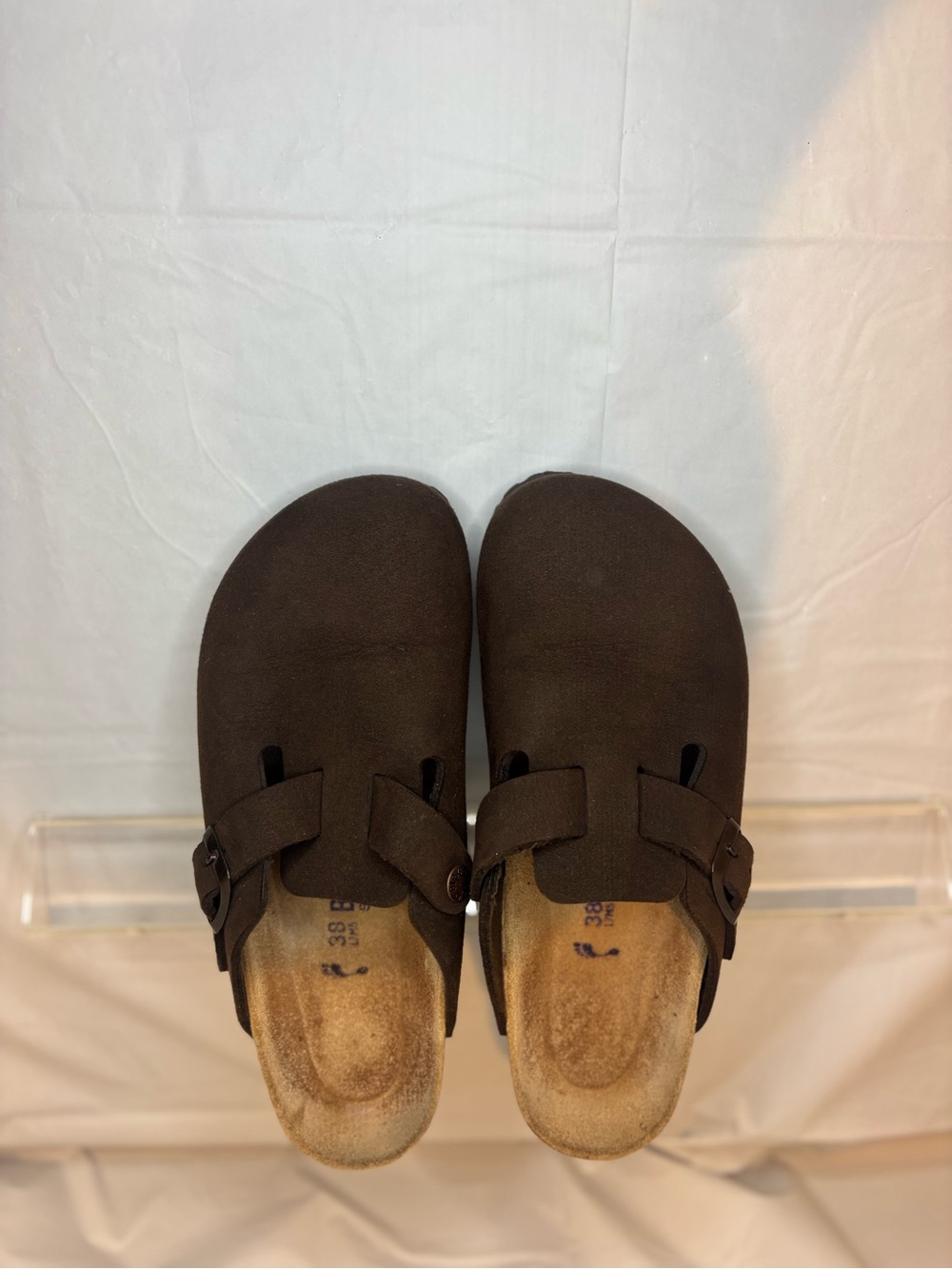 Birkenstock Boston Soft Footbed Mocha Suede Clogs Mules 38 L7M5